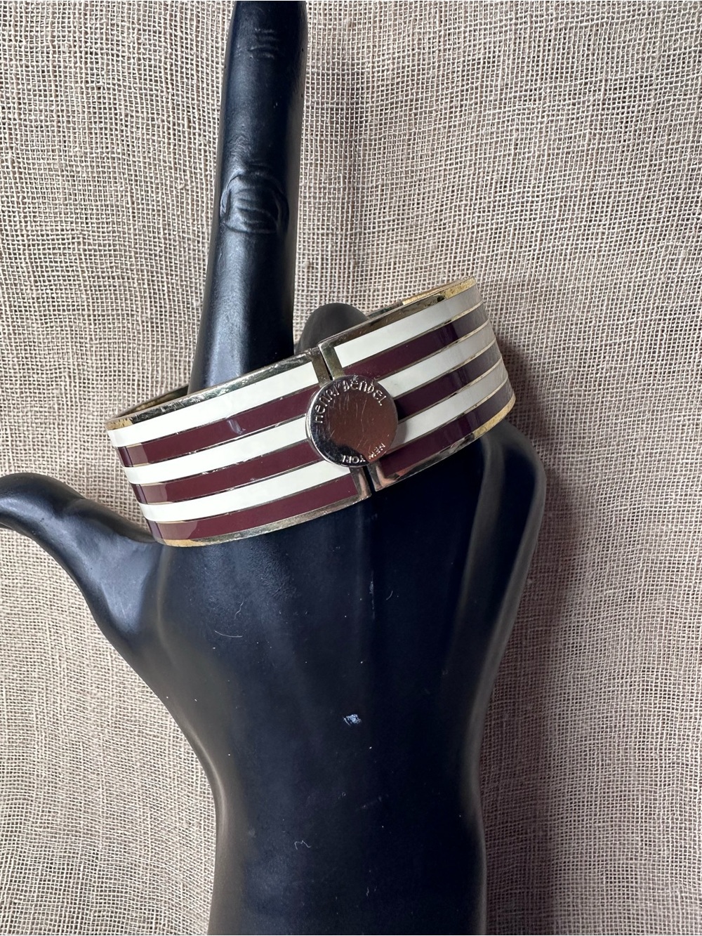 Vintage Henri Bendel Hinged Enamel Bangle Bracelet
